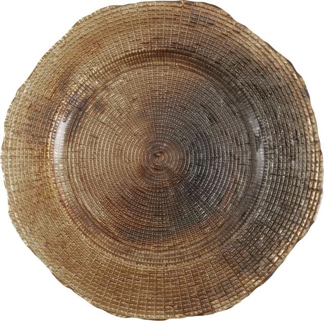 Fortessa Presentatiebord glas - Ø330mm - Antiek goud