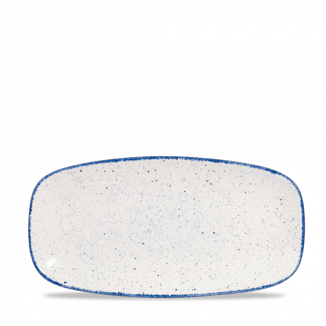 Churchill Stonecast Hints Bord plat langwerpig - 298x153mm - Indigo Blue