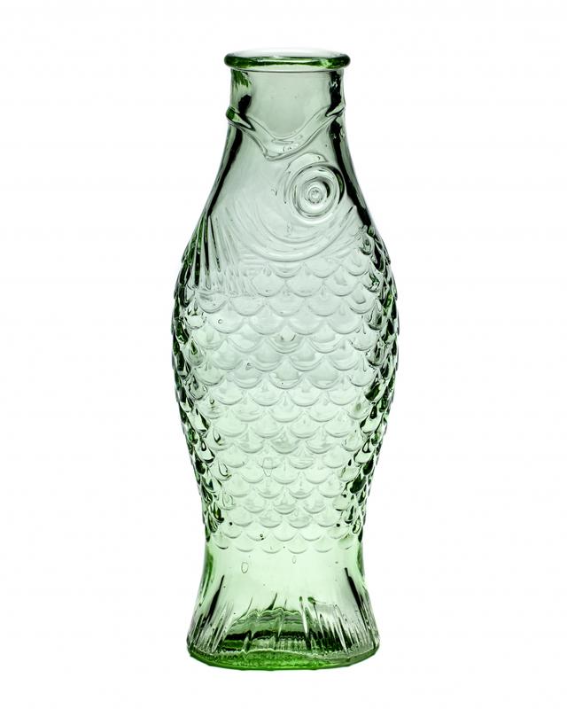 Serax Fish & Fish Fles - 0.85Ltr - 106x75x290mm - Transparant groen