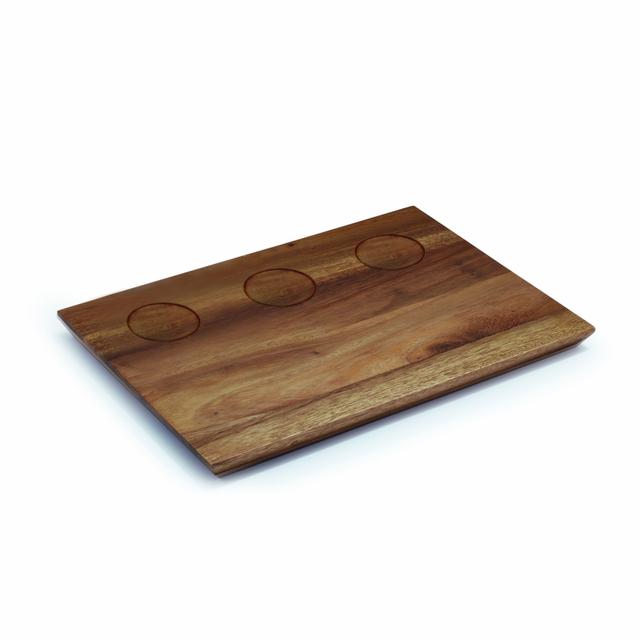 Playground Serveerplank smal 3 inkepingen - 320x110x20mm - Acacia