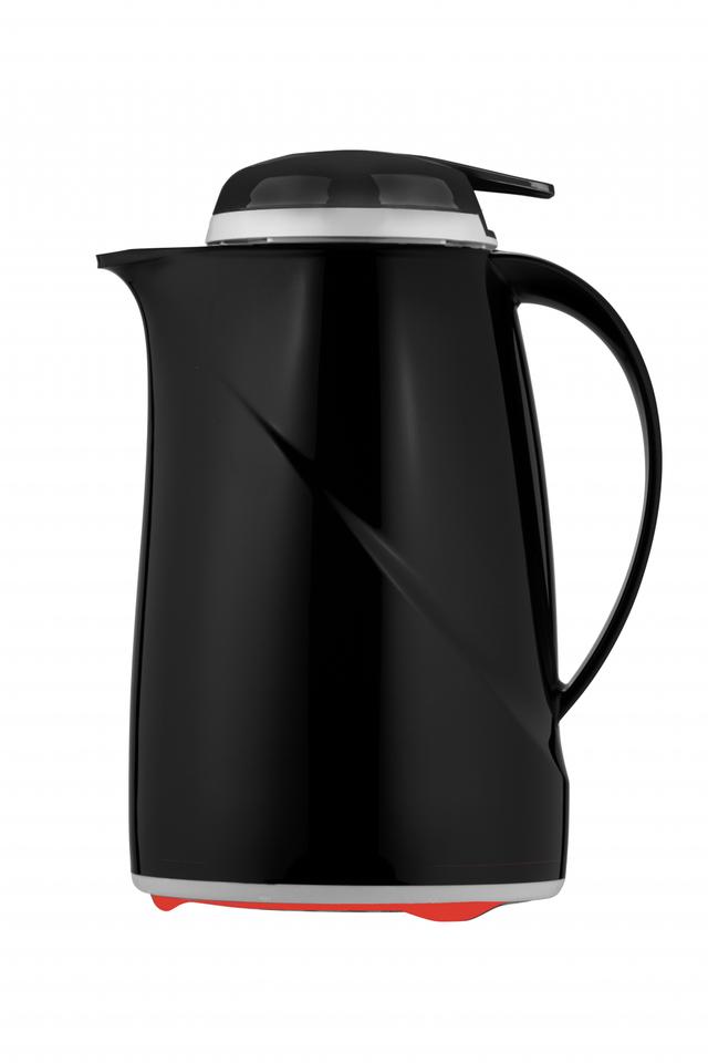 Helios Wave Push Thermoskan kunststof - 0.6Ltr - Zwart