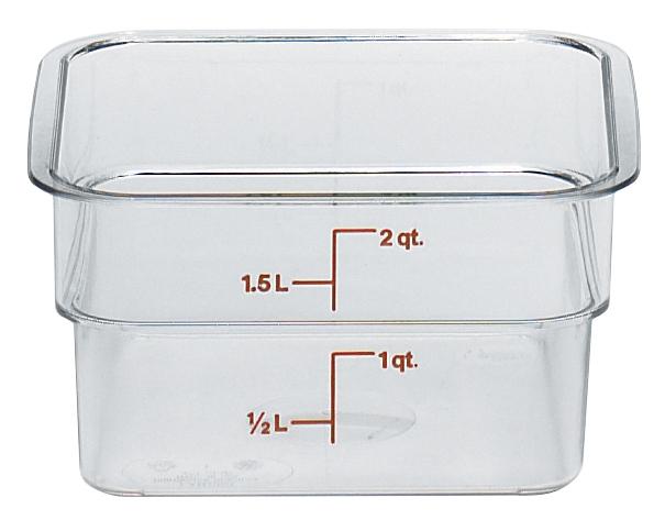 Cambro Voorraadbus zonder deksel vierkant - 1.9 Ltr - Clear