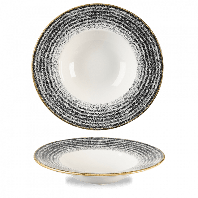 Churchill Studio Prints Homespun Bord diep met brede rand - Ø280mm - 0.468Ltr - Charcoal Black