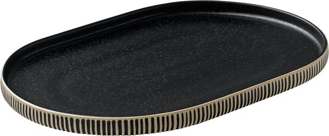 Playground Nara Schaal ovaal reliëf - 300x200x24mm - Black/white