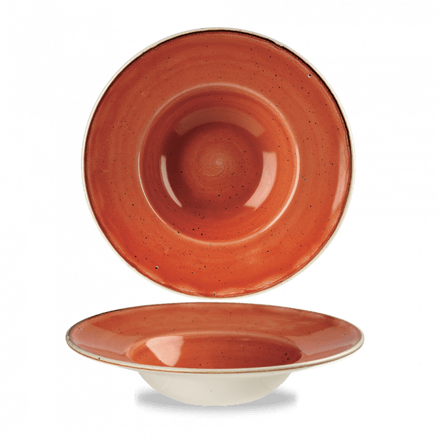 Churchill Stonecast Bord diep met brede rand - Ø240mm - 0.284Ltr - Spiced Orange