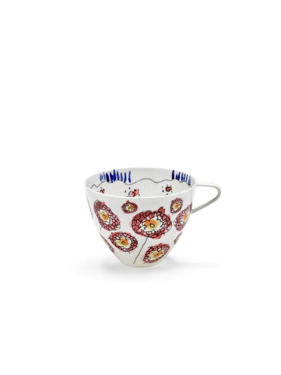 Serax Midnight Flowers Cappuccinokop - 113x92x68mm - Anemone Milk