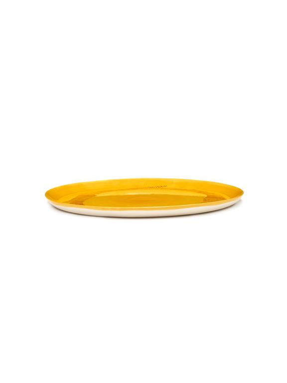 Serax Feast Bord L - Ø350mm - Sunny yellow swirl/stripes red