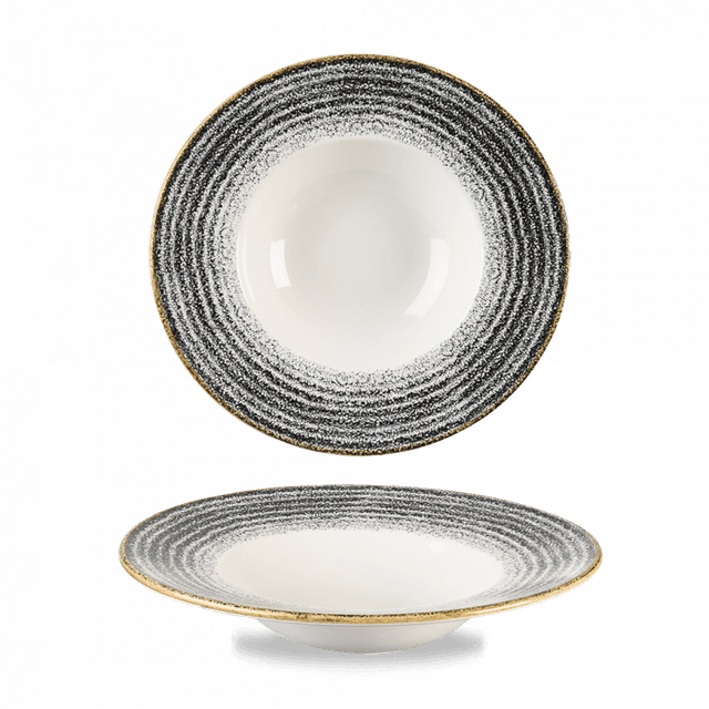 Churchill Studio Prints Homespun Bord diep met brede rand - Ø240mm - 0.284Ltr - Charcoal Black