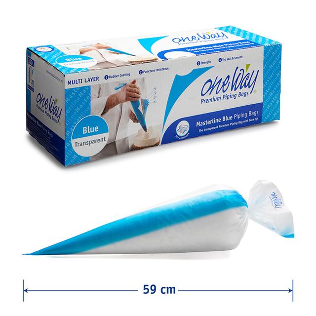 One Way Spuitzak Masterline Blue/clear - 590x280mm - rol 100 stuks