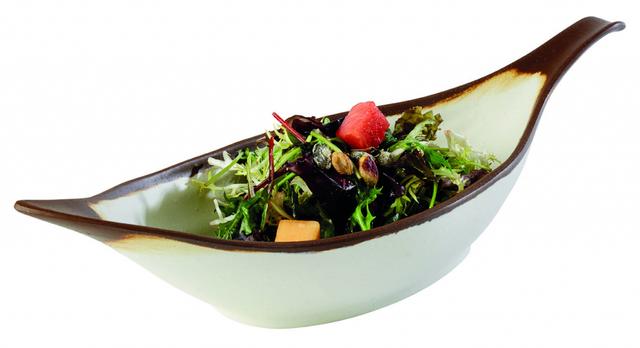 APS Bladschaal Crocker - 420x140x95mm - Wit/bruin