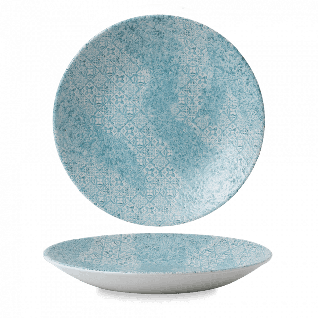 Churchill Vintage Prints Coupebord diep laag - Ø281mm - H 37mm - Aquamarine