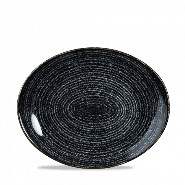 Churchill Studio Prints Homespun Coupebord plat ovaal - 270x229mm - Charcoal Black