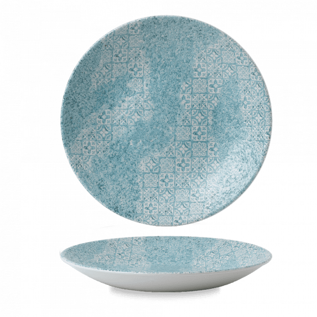 Churchill Vintage Prints Coupebord diep laag - Ø255mm - H 35mm - Aquamarine