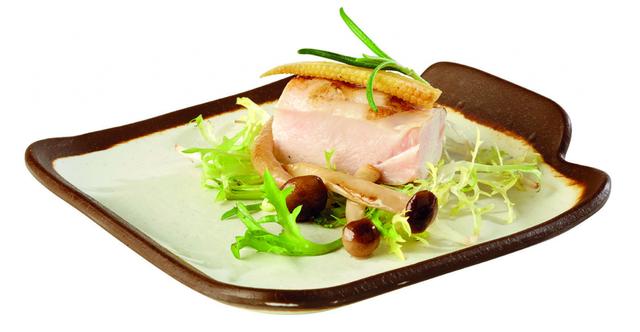 APS Amusebordje Crocker - 140x130x25mm - Wit/bruin