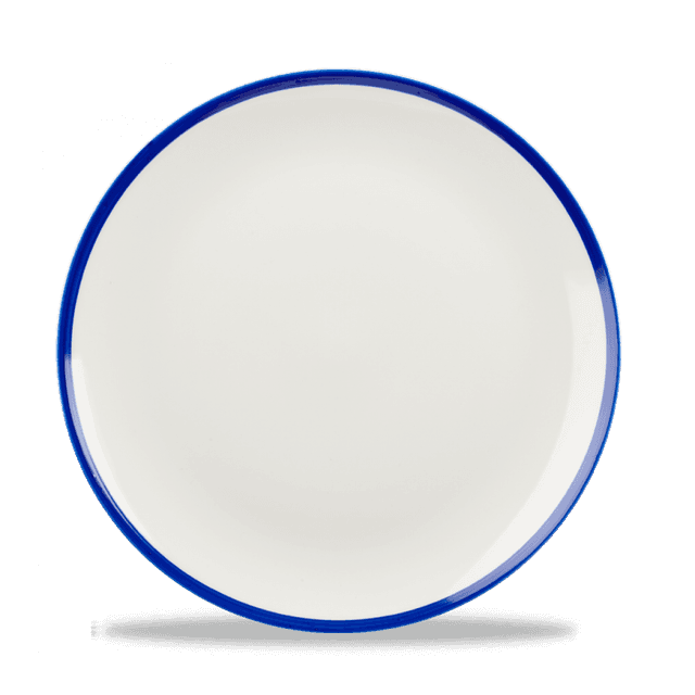 Churchill Retro Blue Coupebord plat - Ø260mm - White/blue