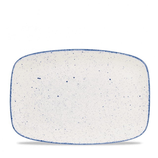 Churchill Stonecast Hints Bord plat langwerpig - 344x234mm - Indigo Blue
