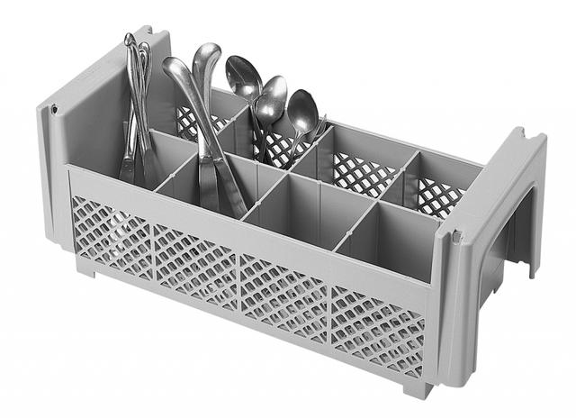 Cambro Bestekmand zonder beugels - 495x245 H 184mm max 120mm 8 compartimenten - Soft Gray