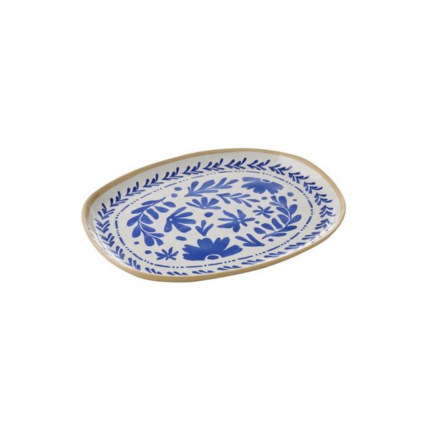 APS Plateau 1/2GN Floryn - 325x265x25mm - Wit/blauw