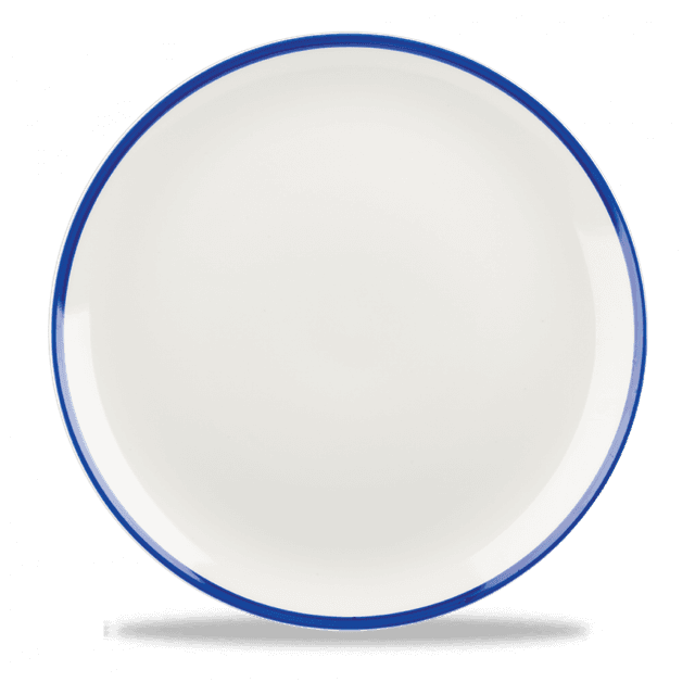 Churchill Retro Blue Coupebord plat - Ø288mm - White/blue