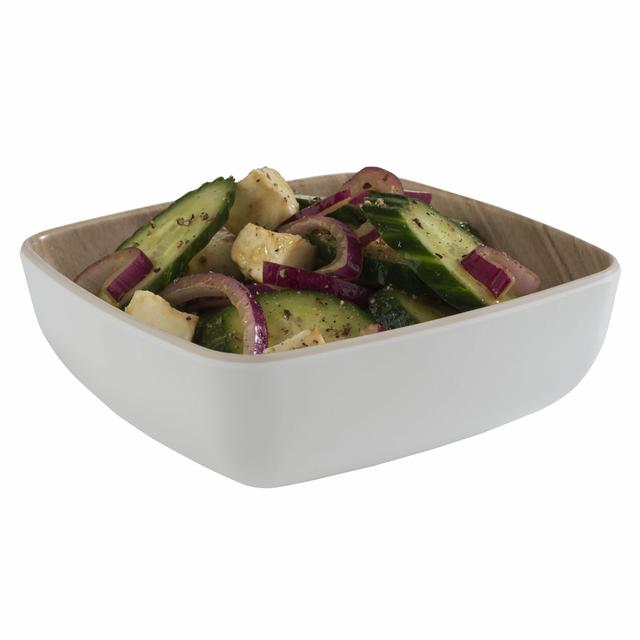 APS Schaal Frida - 125x125x45mm - Wit/houtlook