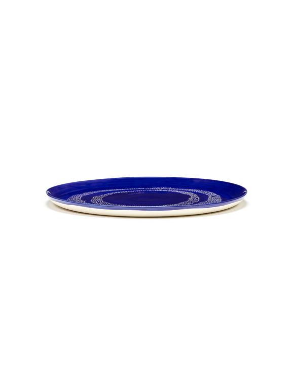Serax Feast Bord L - Ø350mm - Lapis lazuli swirl/dots white