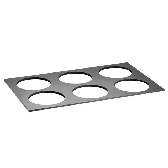 APS Plateau 1/1GN met uitsparingen leisteen The Grid - 530x325x10mm - Zwart