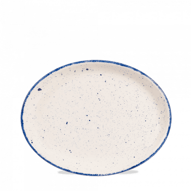 Churchill Stonecast Hints Bord plat ovaal - B 254mm - Indigo Blue