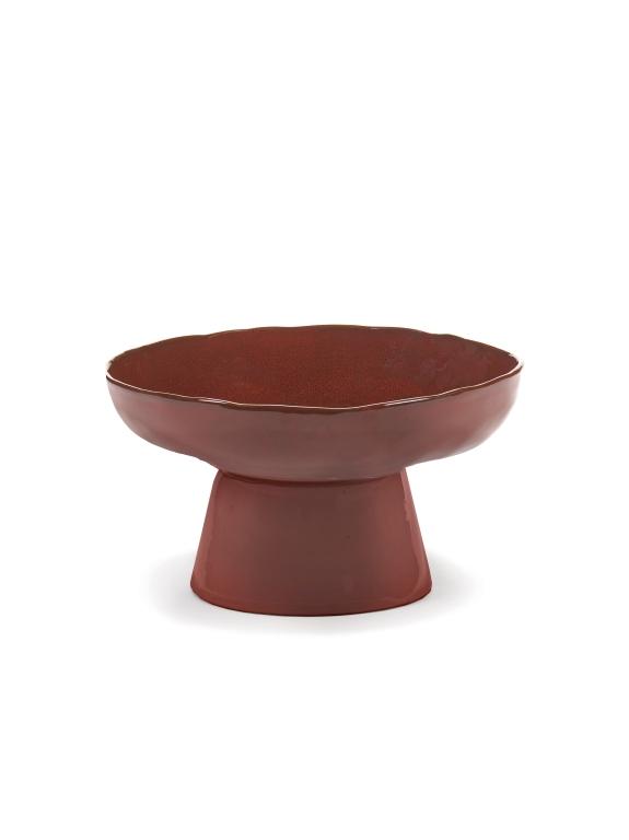 Serax La Mère tableware Serveerschaal op voet - Ø310mm - H 180mm - Venetian Red