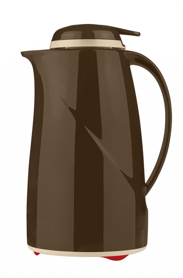 Helios Wave Push Thermoskan kunststof - 1Ltr - Cappuccino