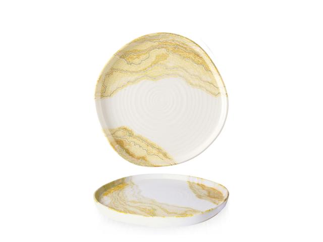 Churchill Tide Bord plat organisch met opstaande rand - Ø210mm - Gold