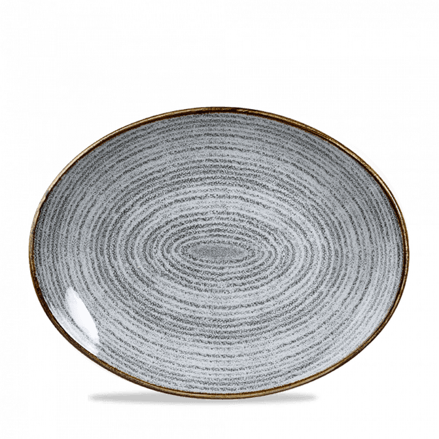 Churchill Studio Prints Homespun Coupebord plat ovaal - 317x255mm - Stone Grey