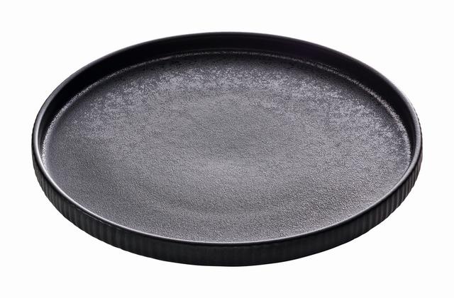 Playground Nara Bord plat rond reliëf - Ø210mm - Black