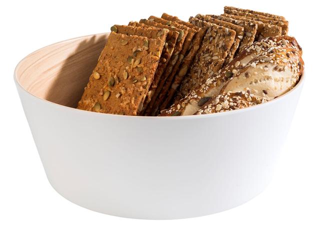 APS Schaal Frida - Ø265mm - H 105mm - Wit/houtlook