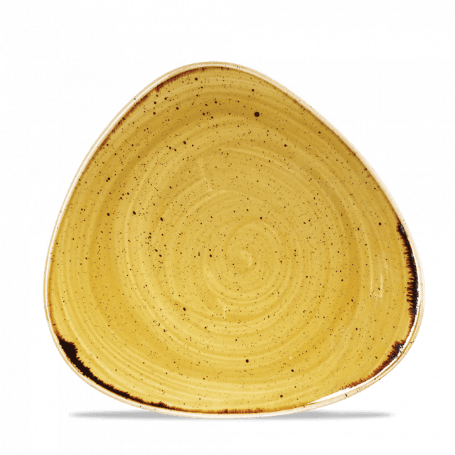 Churchill Stonecast Bord plat driehoek - B 245mm - Mustard