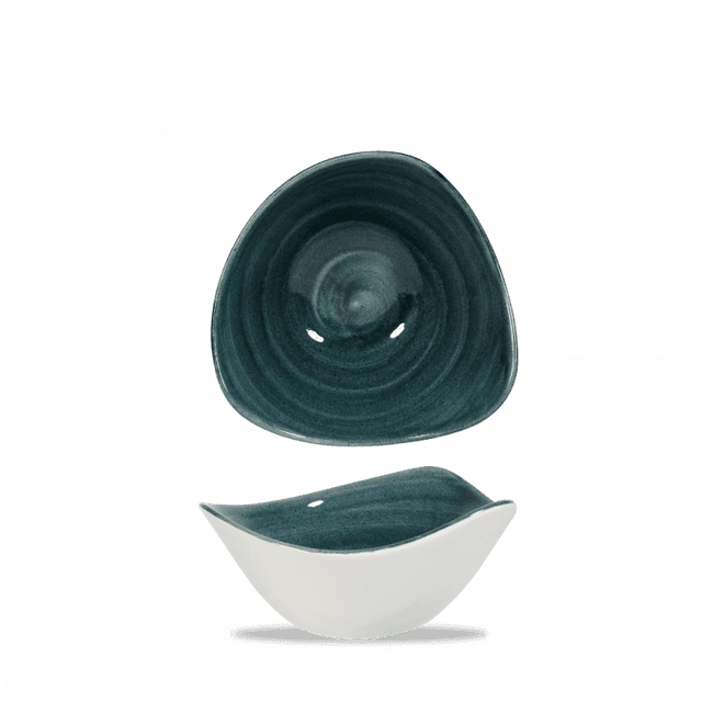 Churchill Stonecast Patina Schaal driehoek - B 153mm - Rustic Teal