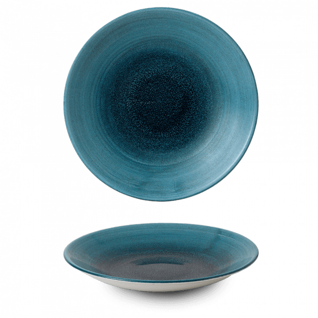 Churchill Stonecast Aqueous Coupebord diep laag - Ø255mm - H 35mm - Lagoon