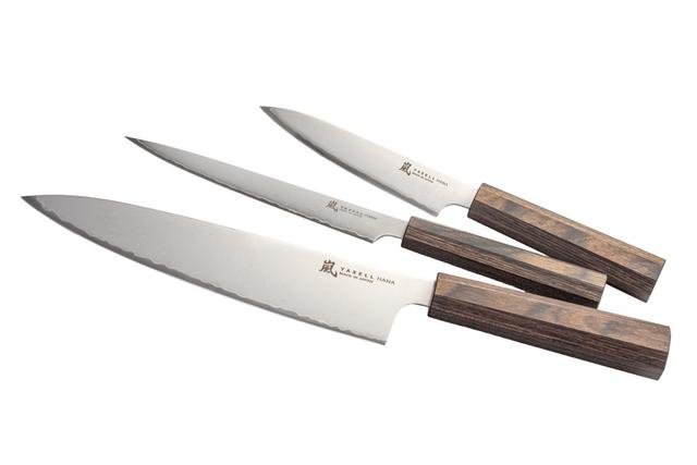 Yaxell Hana Messenset 3-delig - 3 laags rvs met donkerbruin pakkahouten heft