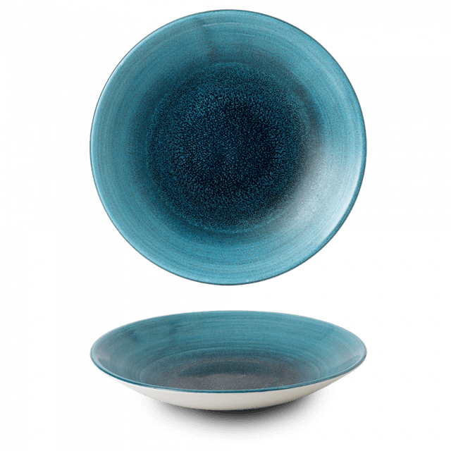 Churchill Stonecast Aqueous Coupebord diep laag - Ø225mm - H 27mm - Lagoon