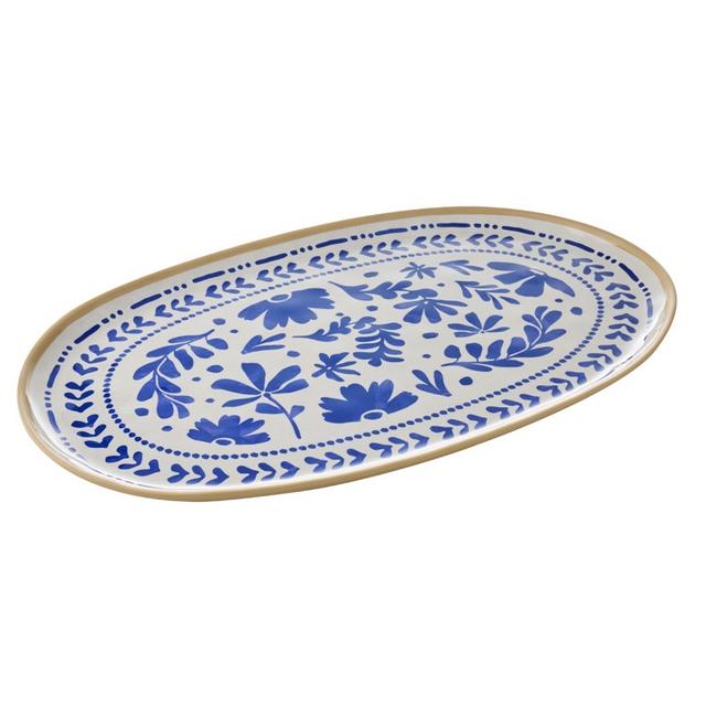 APS Plateau 1/1GN Floryn - 530x325x55mm - Wit/blauw