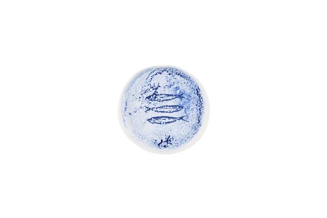 Churchill Inked Fresco Coupebord plat organisch - Ø220mm - Blue