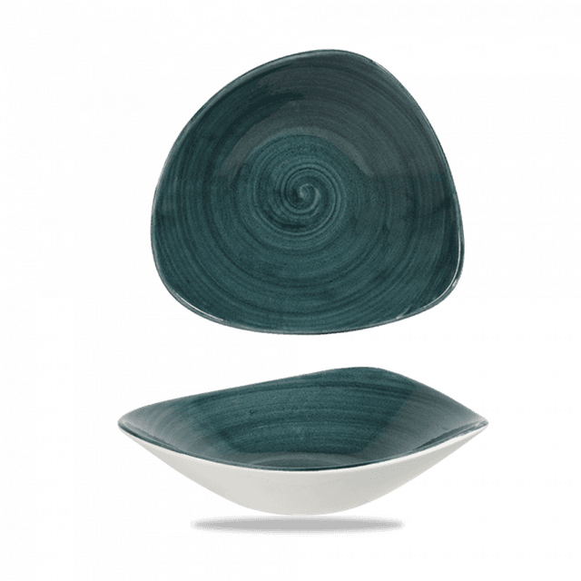 Churchill Stonecast Patina Schaal driehoek - B 235mm - Rustic Teal