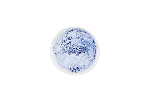 Churchill Inked Fresco Coupebord plat organisch - Ø260mm - Blue